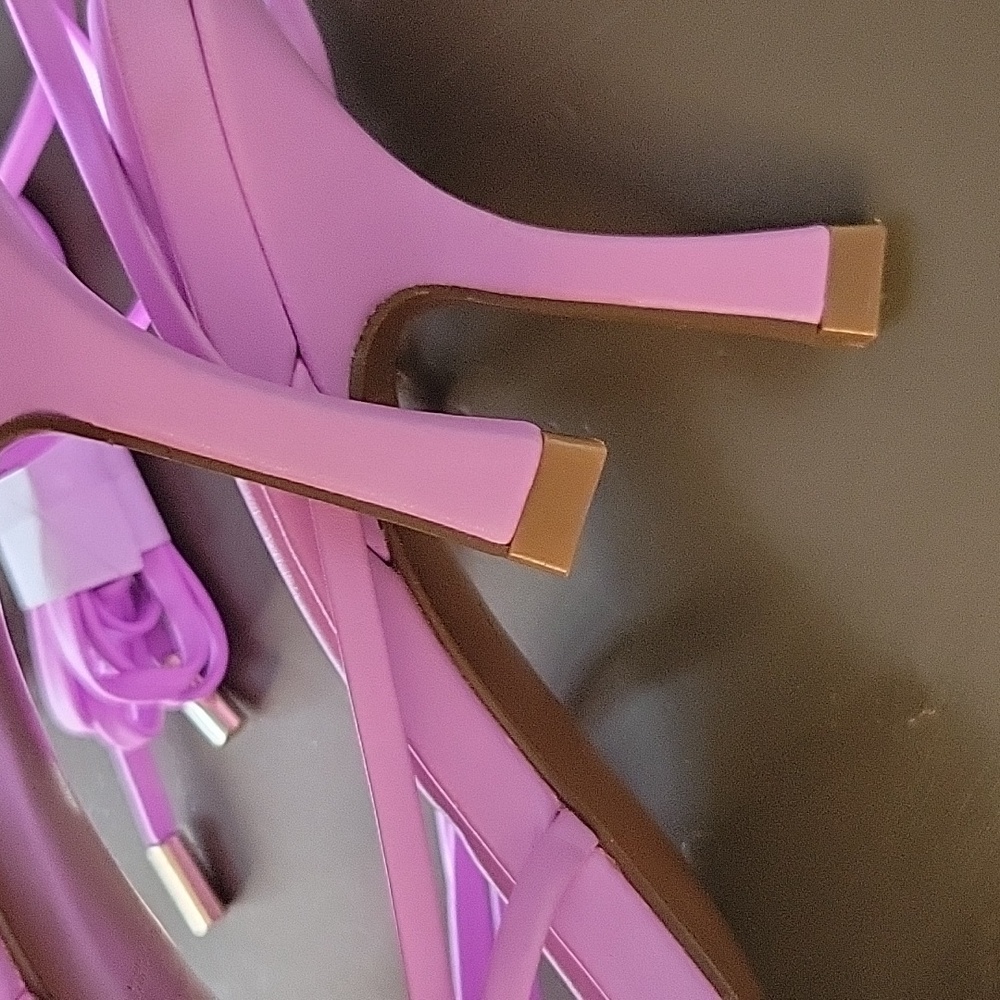 NEW Asos Design Hoola Strappy Lace Up Tie Leg Mid Heeled Sandals Lilac Dainty 8 - Picture 9 of 13